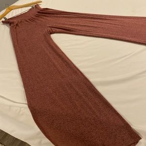 Brown extra cozy wide leg pants. Stretchy material